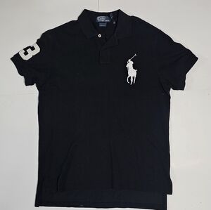 Polo Ralph Lauren Black w/ White Logo Large $50
